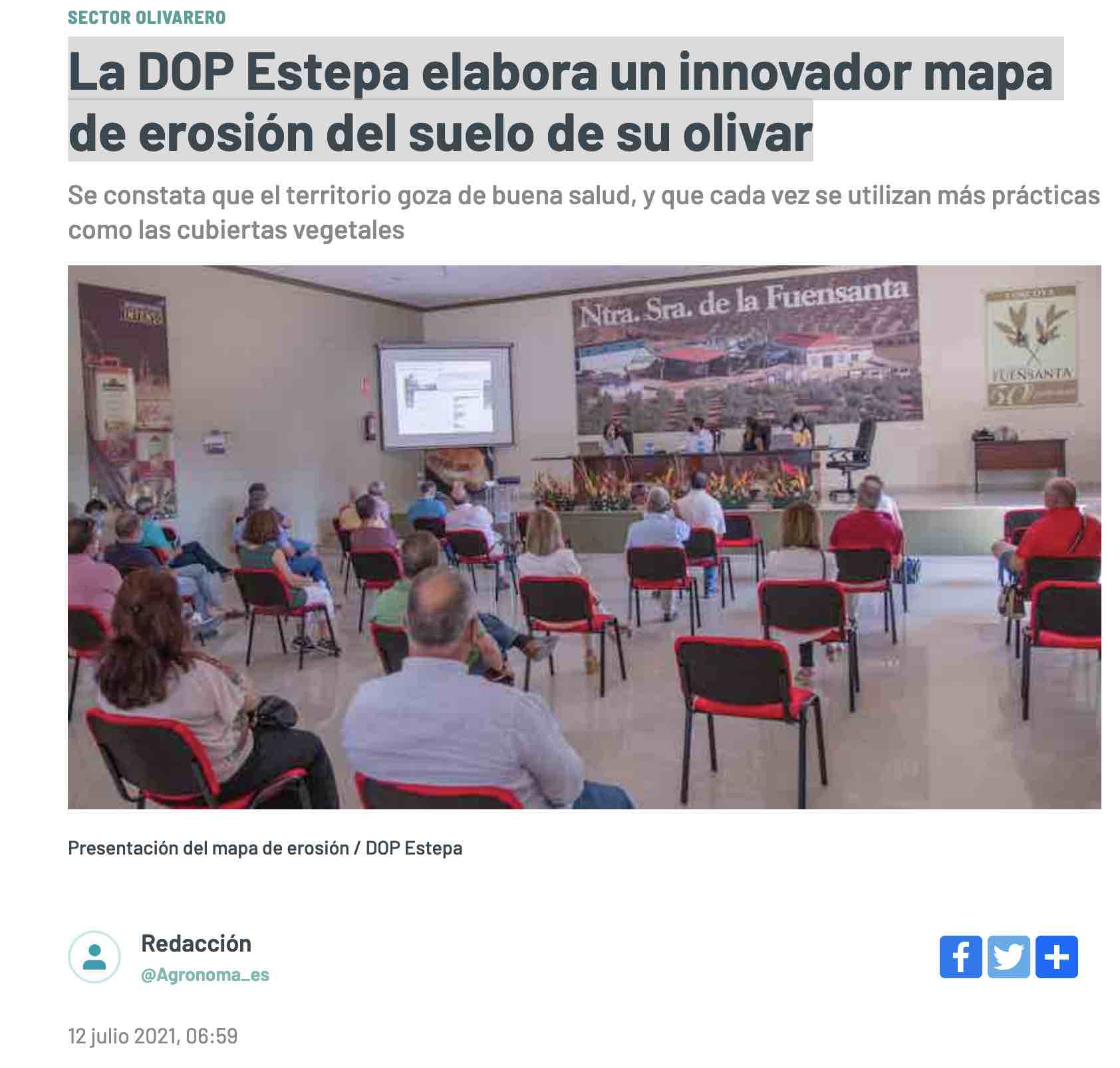 The DOP Estepa prepares an innovative soil erosion map of its olive grove